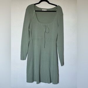 Hollister Womens XX Large Green Babydoll Knit Mini Dress Square Neck Y2K
